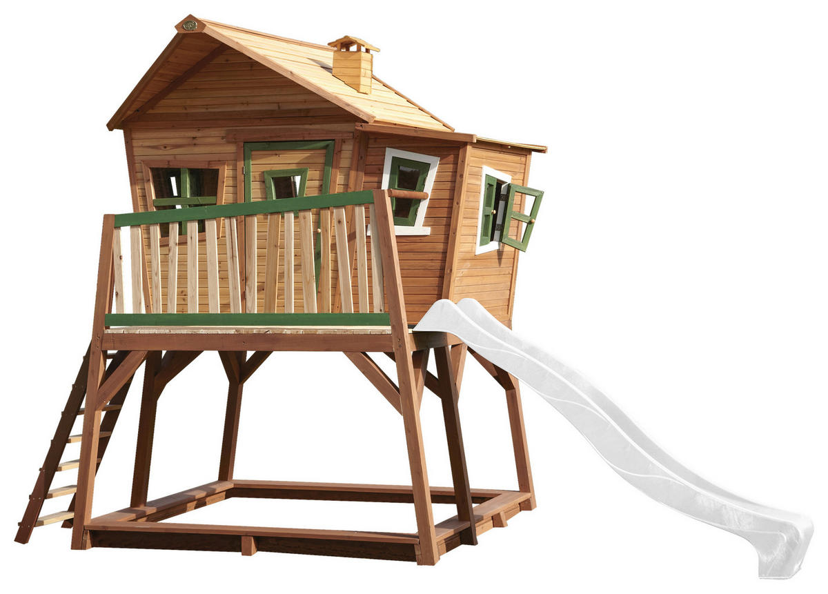 SPIELTURM 432/288/193 cm  - Braun/Weiß, KONVENTIONELL, Holz (432/288/193cm) - Ambia Garden