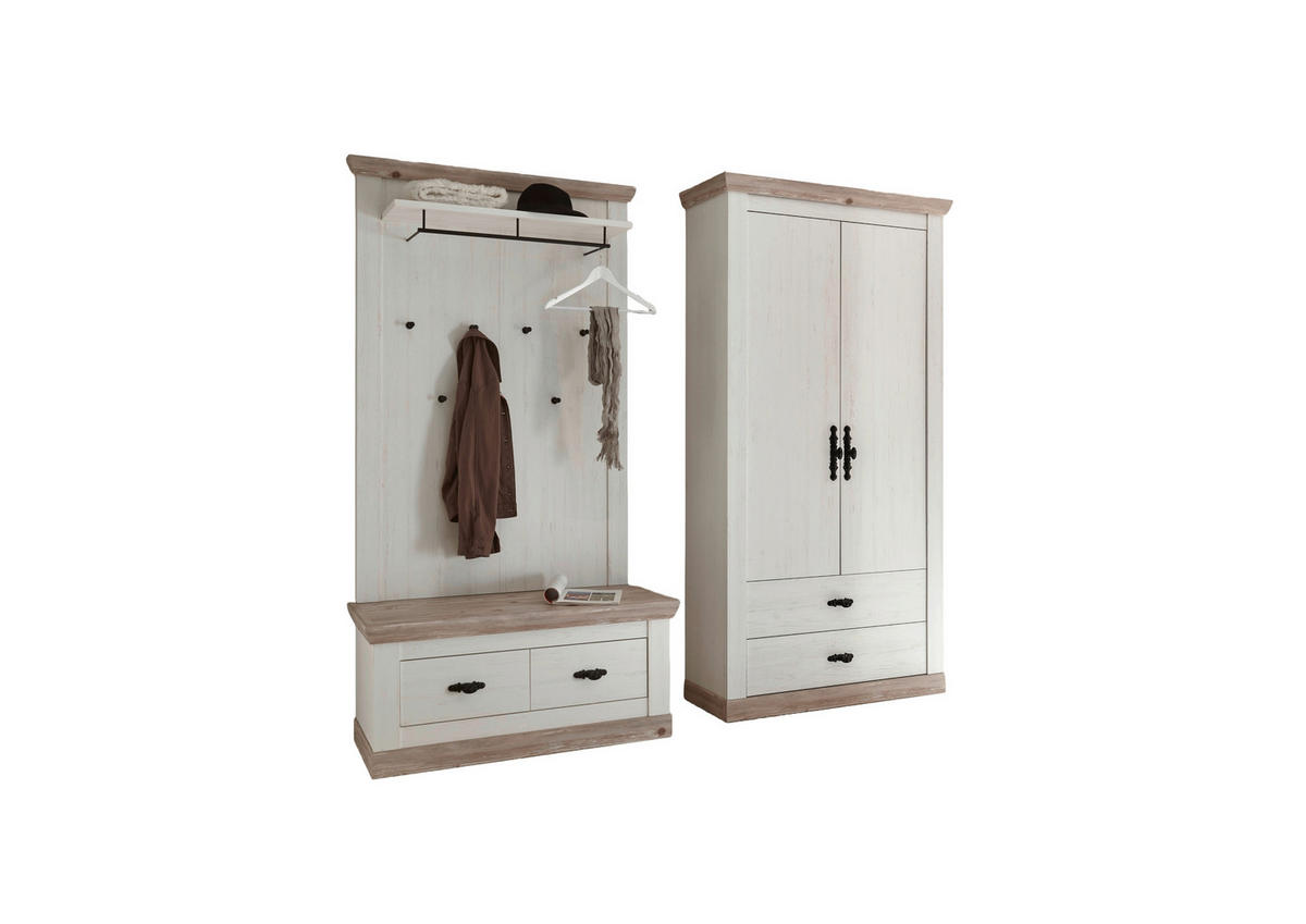 GARDEROBE 3-teilig  in 224/201/45 cm  - Hellbraun/Pinienfarben, Design, Holzwerkstoff (224/201/45cm) - MID.YOU