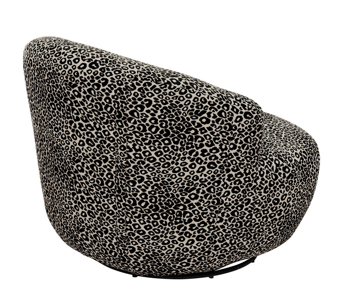 SESSEL in Jacquard, Webstoff Braun, Schwarz  - Schwarz/Braun, MODERN, Textil/Metall (110/69/107cm) - MID.YOU