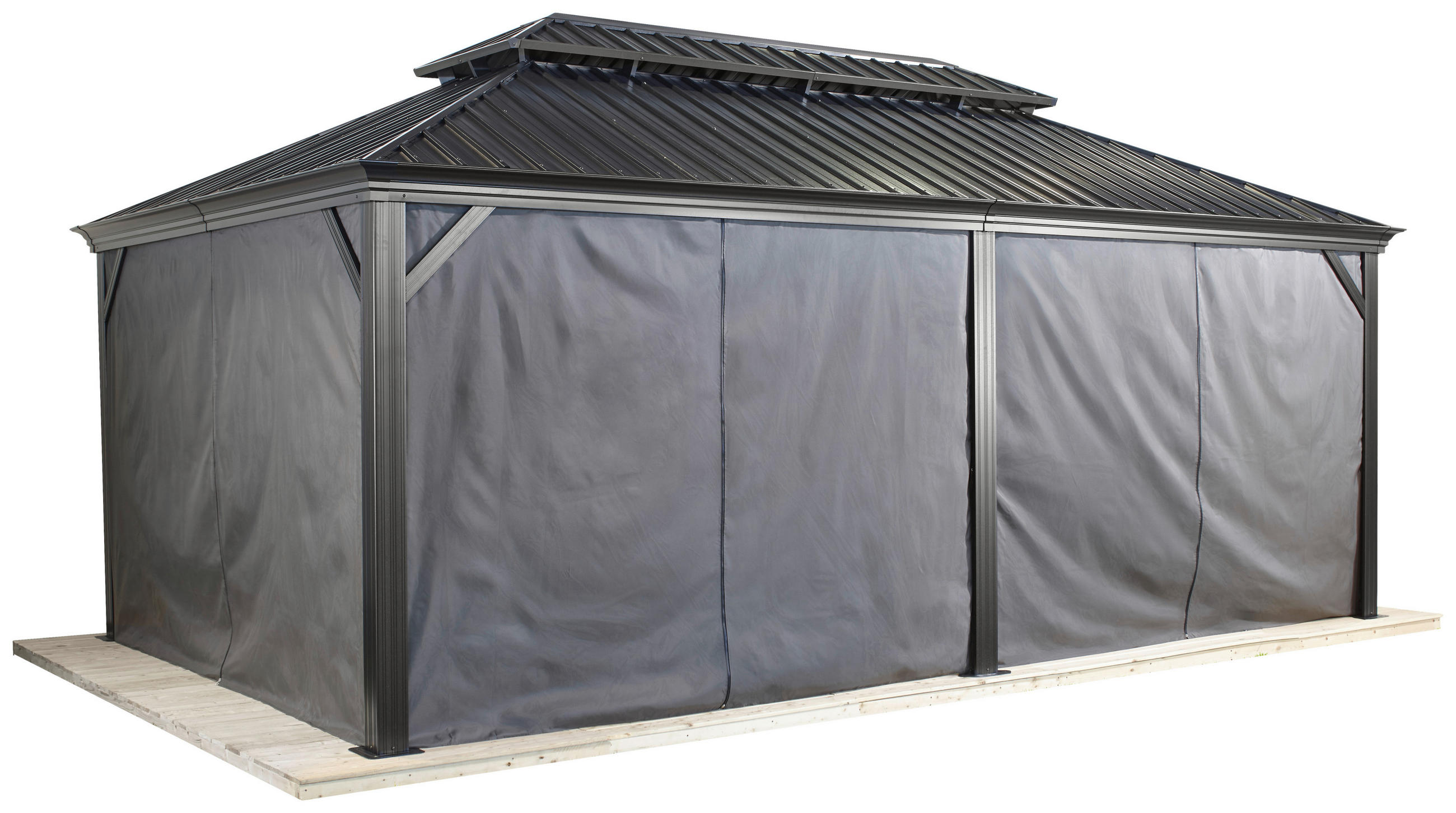 PERGOLA-SEITENTEIL   - Dunkelgrau, Basics, Textil