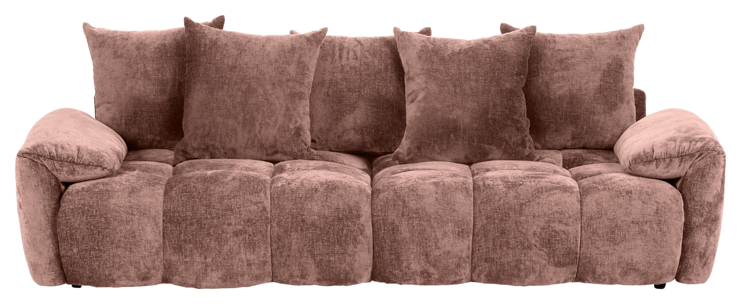 BIGSOFA Chenille Altrosa  - Schwarz/Altrosa, Design, Kunststoff/Textil (265/67/130cm) - home24