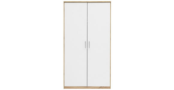 DREHTÜRENSCHRANK 106/194/54 cm 2-türig  - Silberfarben/Eiche Wotan, Basics, Holzwerkstoff/Kunststoff (106/194/54cm) - Xora