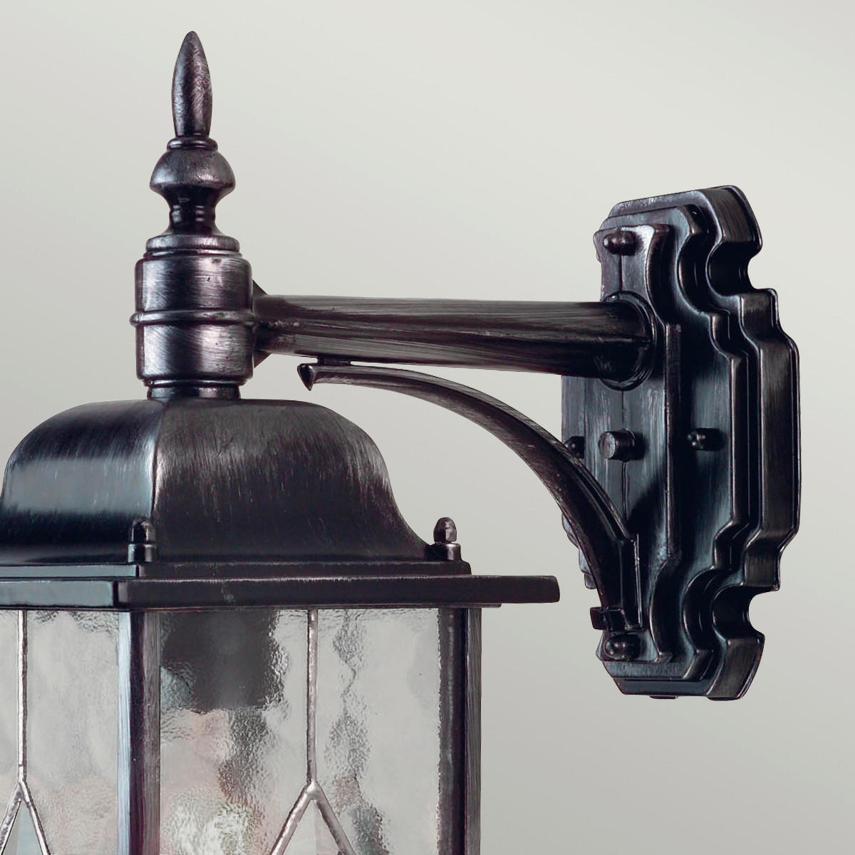 AUSSENWANDLEUCHTE - Silberfarben/Schwarz, Konventionell, Glas/Metall (15.9/37/28.6cm) - Elstead Lighting