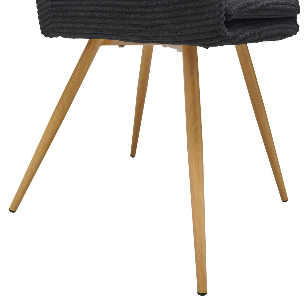 ARMLEHNSTUHL  in Eisen Cord  - Schwarz/Naturfarben, LIFESTYLE, Textil/Metall (57/83/62cm) - MID.YOU