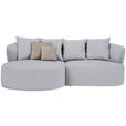 ECKSOFA  in Flachgewebe Hellgrau  166/235 cm  - Hellbraun/Hellgrau, MODERN, Kunststoff/Textil (166/235cm) - Hom`in