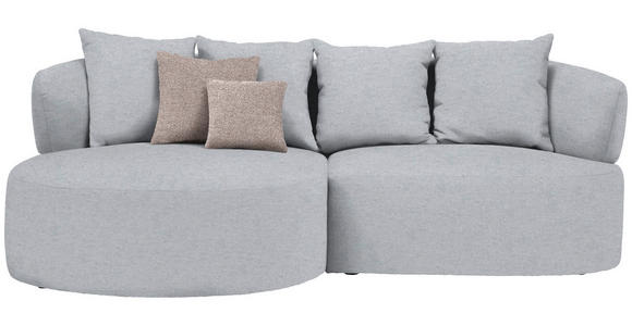 ECKSOFA  in Flachgewebe Hellgrau  166/235 cm  - Hellbraun/Hellgrau, MODERN, Kunststoff/Textil (166/235cm) - Hom`in