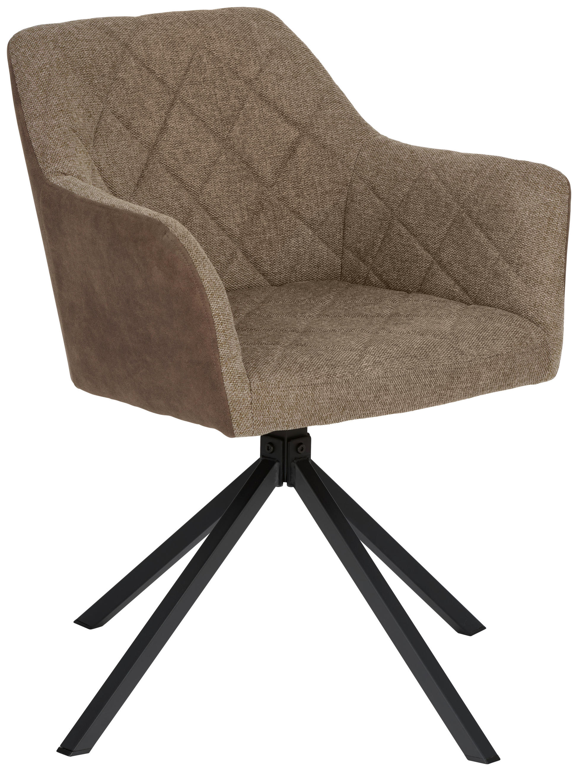 ARMLEHNSTUHL  in Stahl Webstoff, Mikrofaser  - Beige/Schwarz, MODERN, Textil/Metall (56/81/60,5cm) - MID.YOU