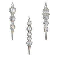 CHRISTBAUMANHÄNGER  - Transparent, Basics, Glas (3,80/3,80/18,00cm)