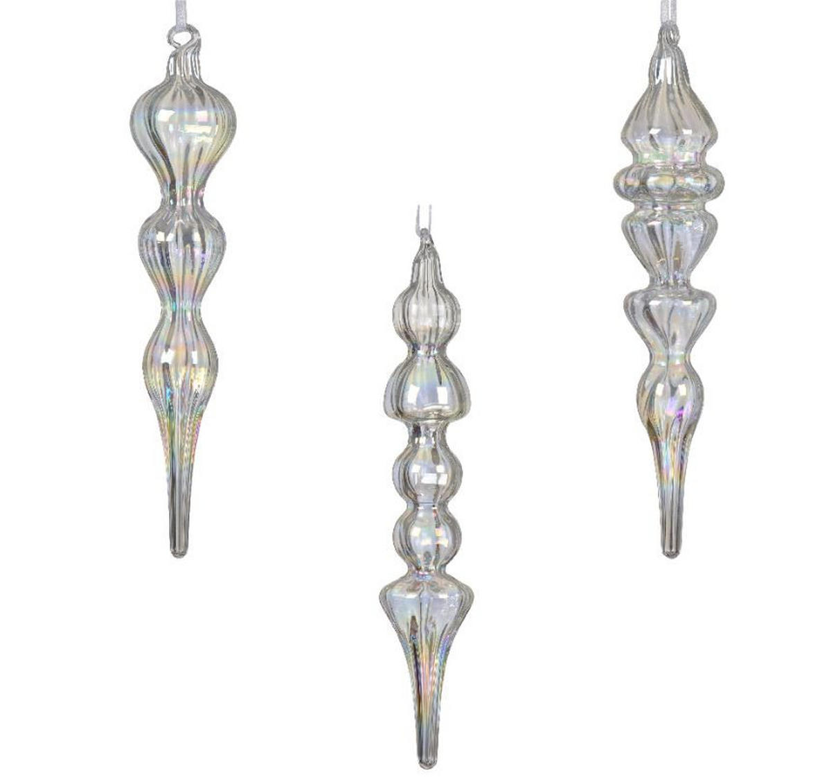 CHRISTBAUMANHÄNGER  - Transparent, Basics, Glas (3,80/3,80/18,00cm)