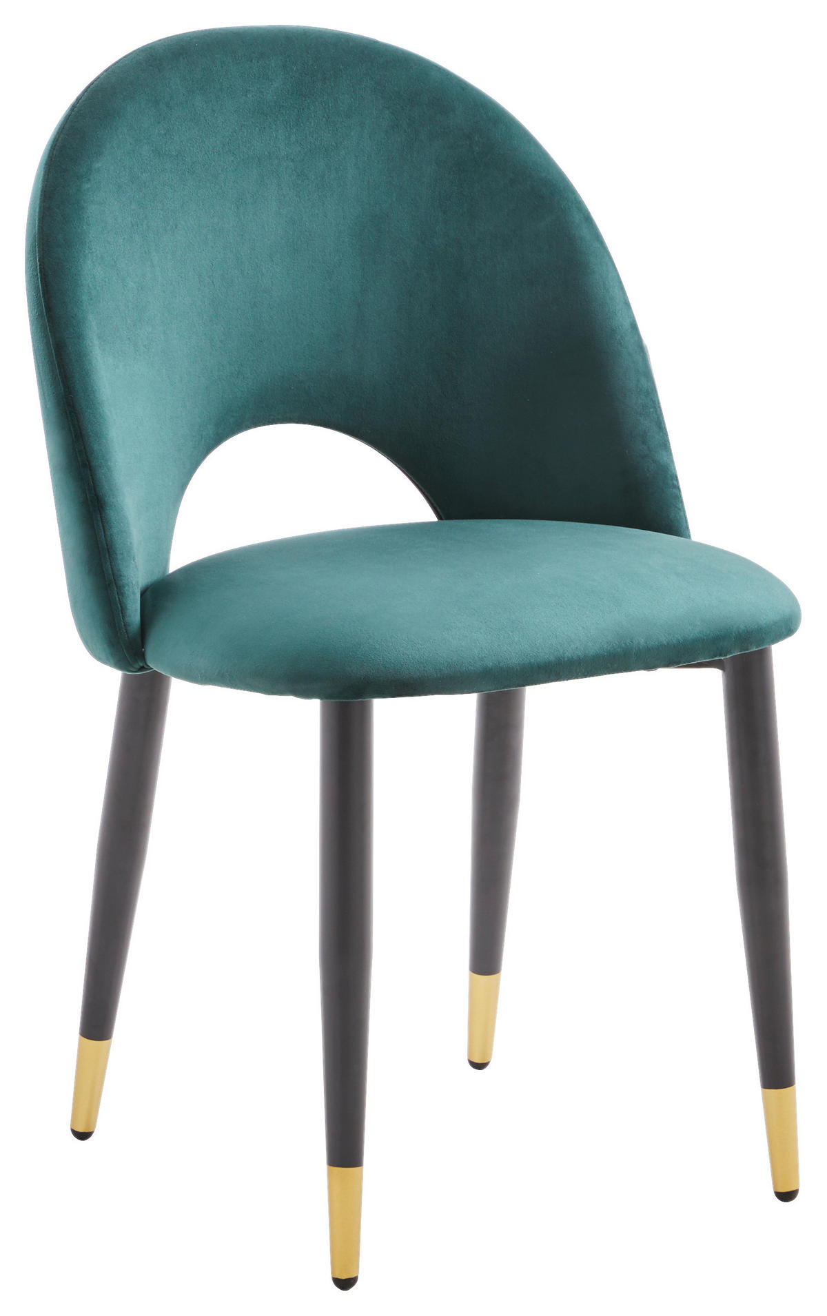 STUHL  in Stahl Samt Metall, Textil, Holzwerkstoff  - Goldfarben/Schwarz, Design, Holzwerkstoff/Textil (49/54/84cm) - Kare-Design