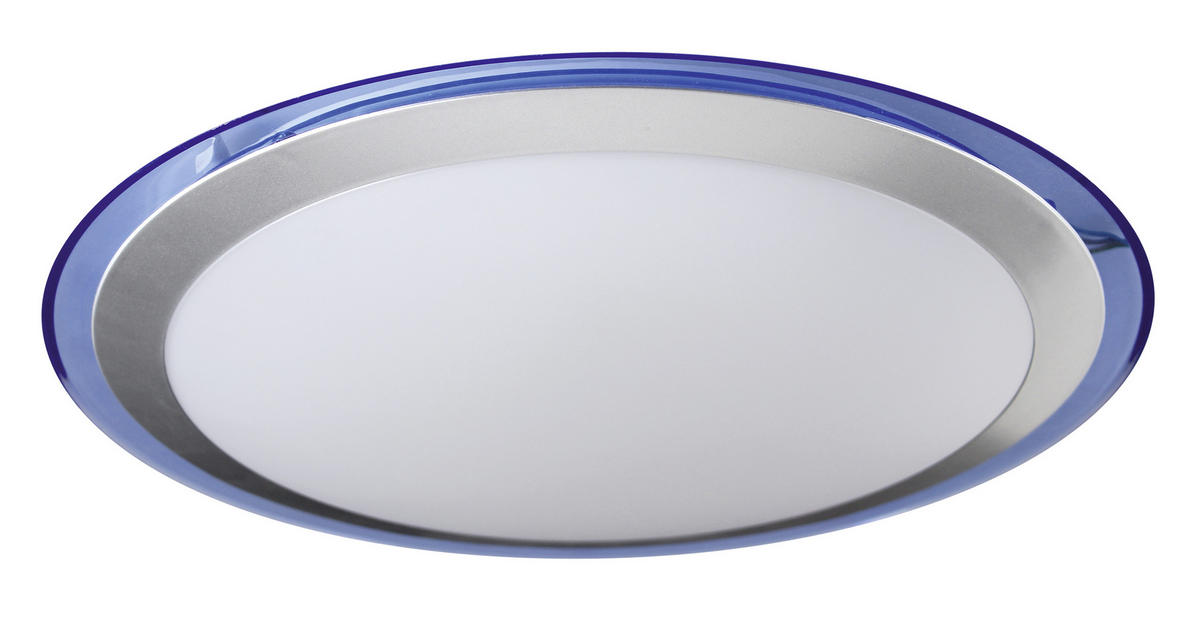 LED-DECKENLEUCHTE 33 cm  - Blau/Silberfarben, Basics, Kunststoff/Metall (33cm) - Näve