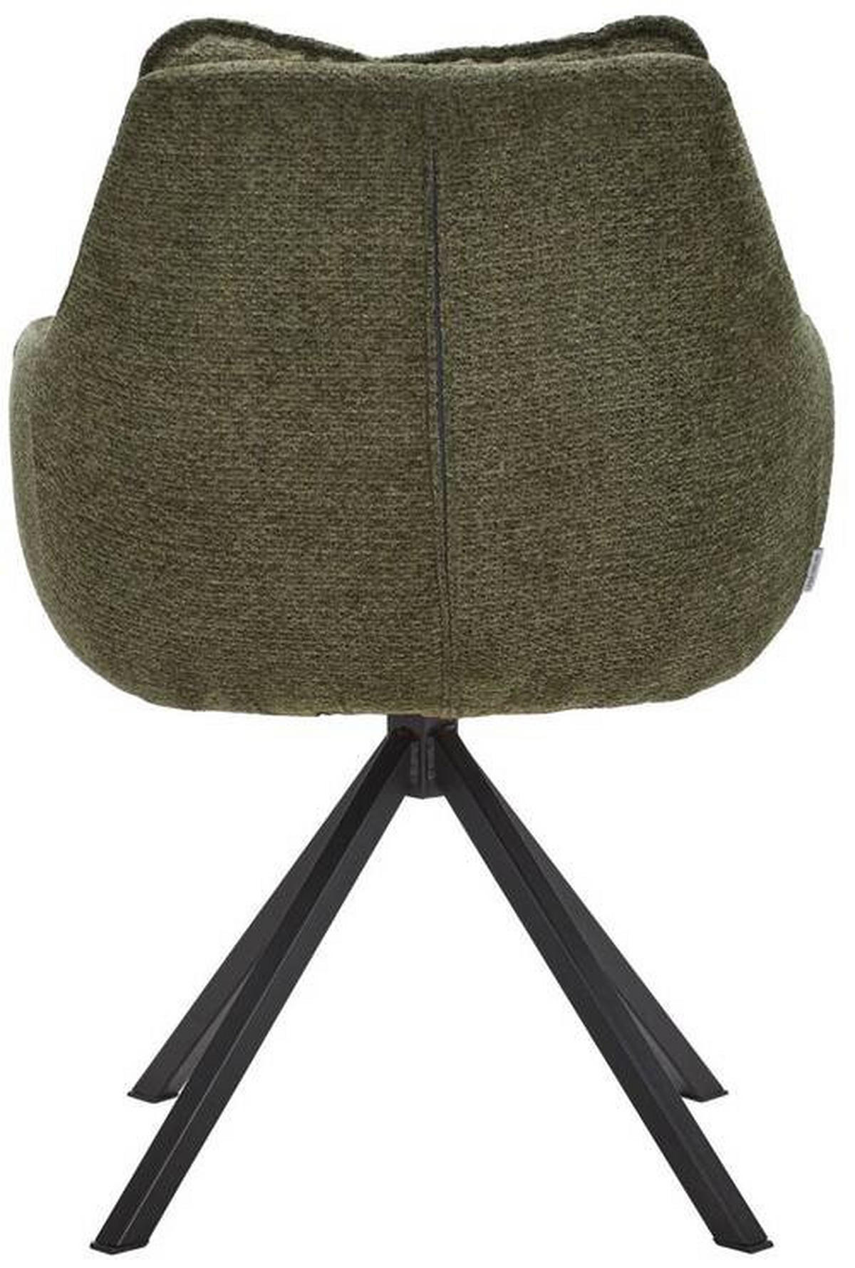 ARMLEHNSTUHL  in Stahl Chenille  - Schwarz/Grün, KONVENTIONELL, Textil/Metall (59/86/69,5cm) - Linea Natura
