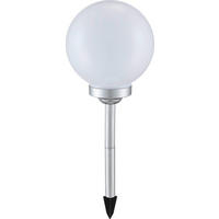 SOLARNA SVETILKA        30/70 cm       - srebrne barve/bela, Basics, umetna masa (30/70cm) - Globo