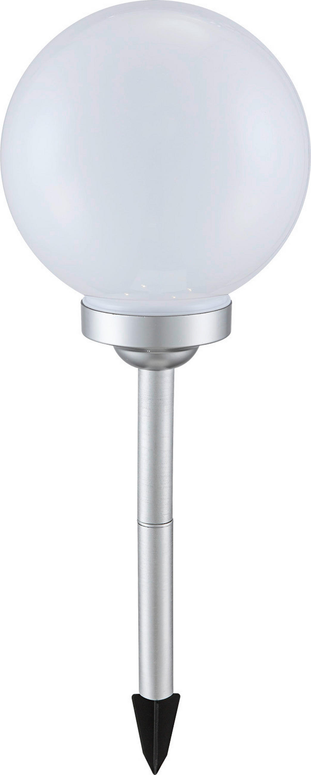 SOLARNA SVETILKA        30/70 cm       - srebrne barve/bela, Basics, umetna masa (30/70cm) - Globo