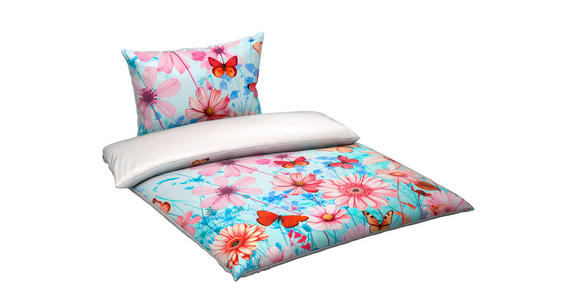 WENDEBETTWÄSCHE Satin 140/200 cm  - Blau/Weiß, Textil (140/200cm) - Esposa