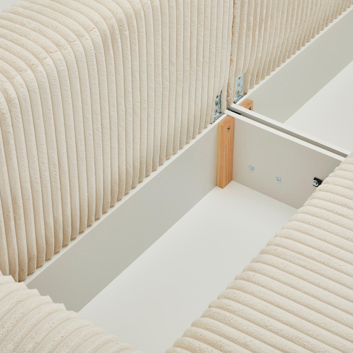 SCHLAFSOFA Cord, Plüsch Creme  - Creme/Schwarz, MODERN, Kunststoff/Textil (240/90/120cm) - Carryhome