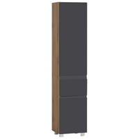 Dulap Înalt 40/180/35 cm  - gri/stejar Wotan, Modern, material pe bază de lemn (40/180/35cm) - Held