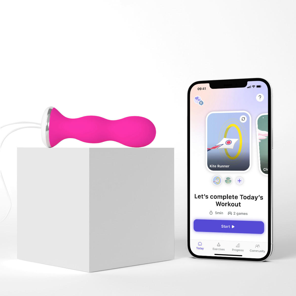 BECKENBODENTRAINER  - Pink, Basics, Kunststoff (4/14/4cm)