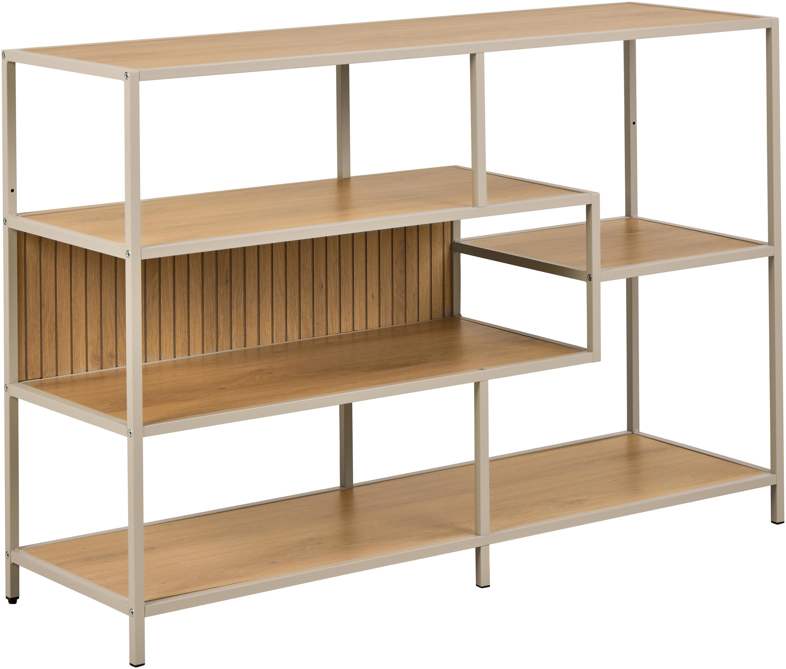 REGAL Grau, Eichefarben  - Eichefarben/Grau, MODERN, Holzwerkstoff/Metall (114/78/35cm) - Xora