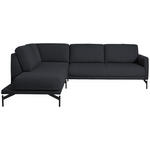 ECKSOFA in Flachgewebe Pflaume  - Pflaume/Anthrazit, Design, Textil/Metall (230/254cm) - Ambiente