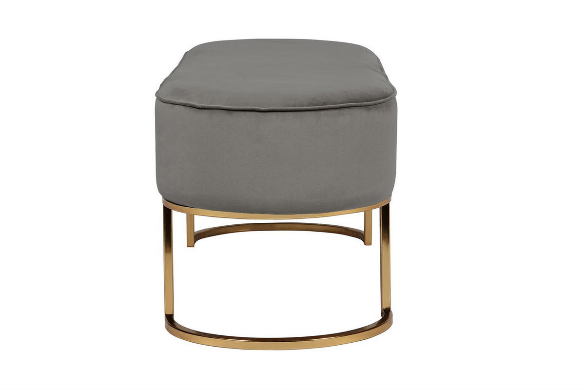 SITZBANK 105/42/40 cm Samt Grau Metall  - Goldfarben/Grau, Design, Textil/Metall (105/42/40cm) - Kayoom