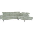 ECKSOFA  in Chenille Mintgrün  307/243 cm  - Schwarz/Mintgrün, Design, Textil/Metall (307/243cm) - Xora