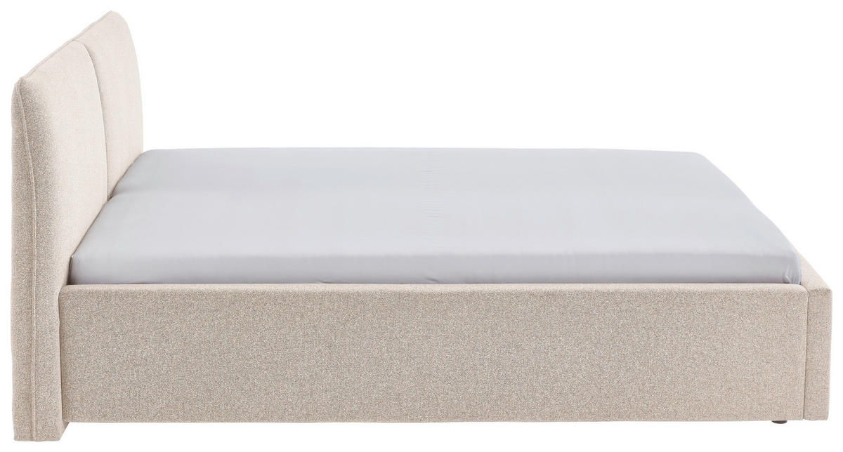 POLSTERBETT 140/200 cm,  in Beige,  - Beige/Schwarz, Design, Holz/Textil (140/200cm) - Stylife