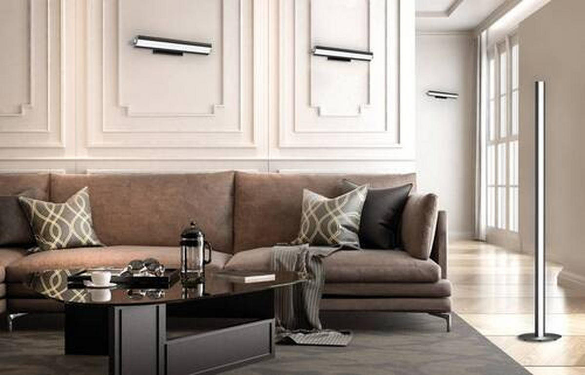 LED-STEHLEUCHTE - Schwarz/Nickelfarben, Design, Metall (10/140cm) - Fischer & Honsel