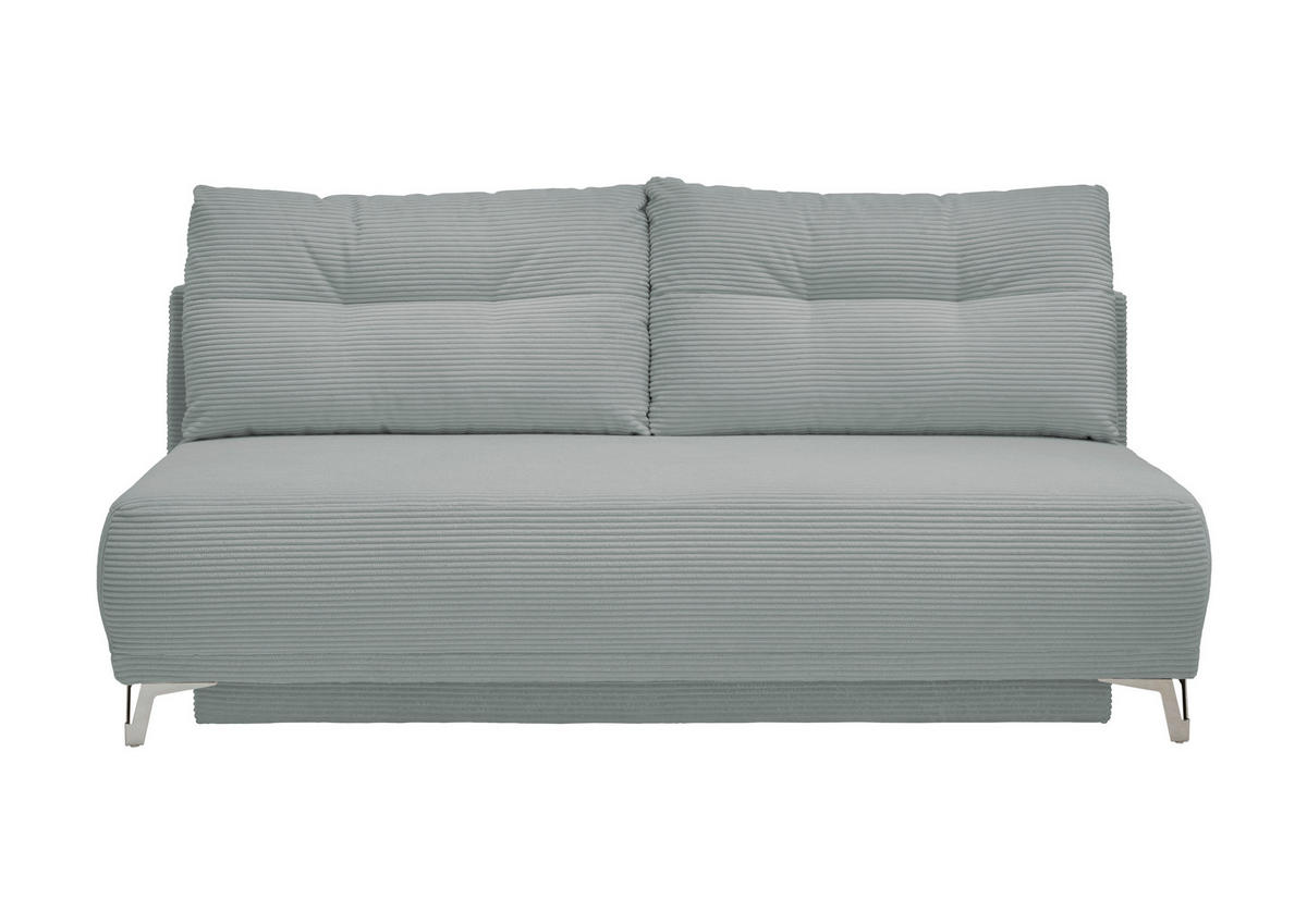 SCHLAFSOFA in Cord Hellblau  - Chromfarben/Hellblau, Modern, Textil/Metall (198/90/100cm) - Livetastic