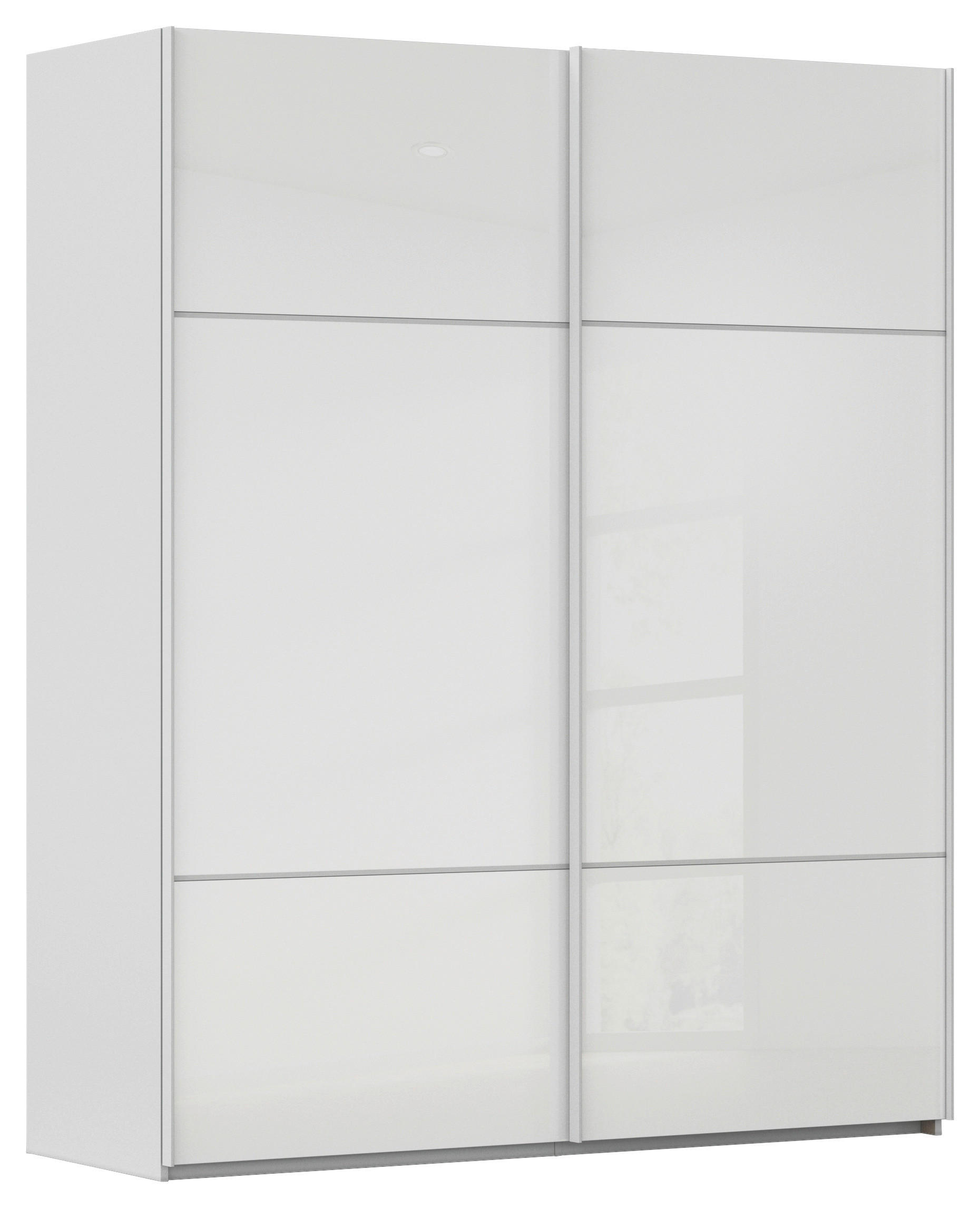 SCHWEBETÜRENSCHRANK 162/223/68 cm,  in Grau, Weiß, 2 Tür(en)  - Weiß/Grau, KONVENTIONELL, Glas/Holzwerkstoff (162/223/68cm) - Novel