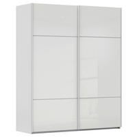 SCHWEBETÜRENSCHRANK 162/223/68 cm,  in Grau, Weiß, 2 Tür(en)  - Weiß/Grau, KONVENTIONELL, Glas/Holzwerkstoff (162/223/68cm) - Novel