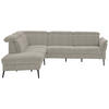 ECKSOFA in Struktur Taupe  - Taupe/Schwarz, Modern, Textil/Metall (235/275cm) - Cantus