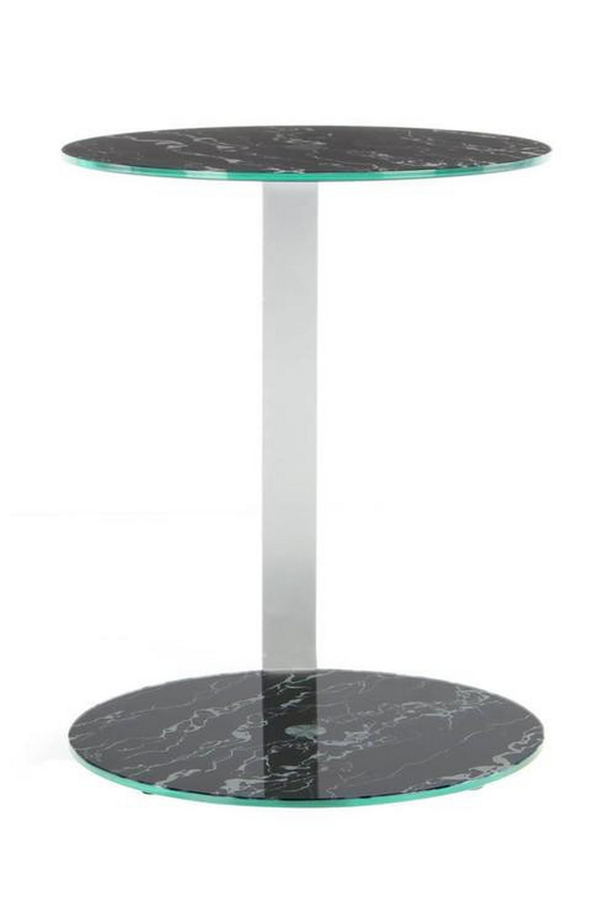 BEISTELLTISCH in Metall, Glas, Holzwerkstoff 40/40/53 cm  - Silberfarben/Schwarz, Basics, Glas/Holzwerkstoff (40/40/53cm) - Kayoom