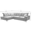 ECKSOFA in Chenille Rot  240/308 cm  - Rot/Schwarz, Design, Textil/Metall (240/308cm) - Xora