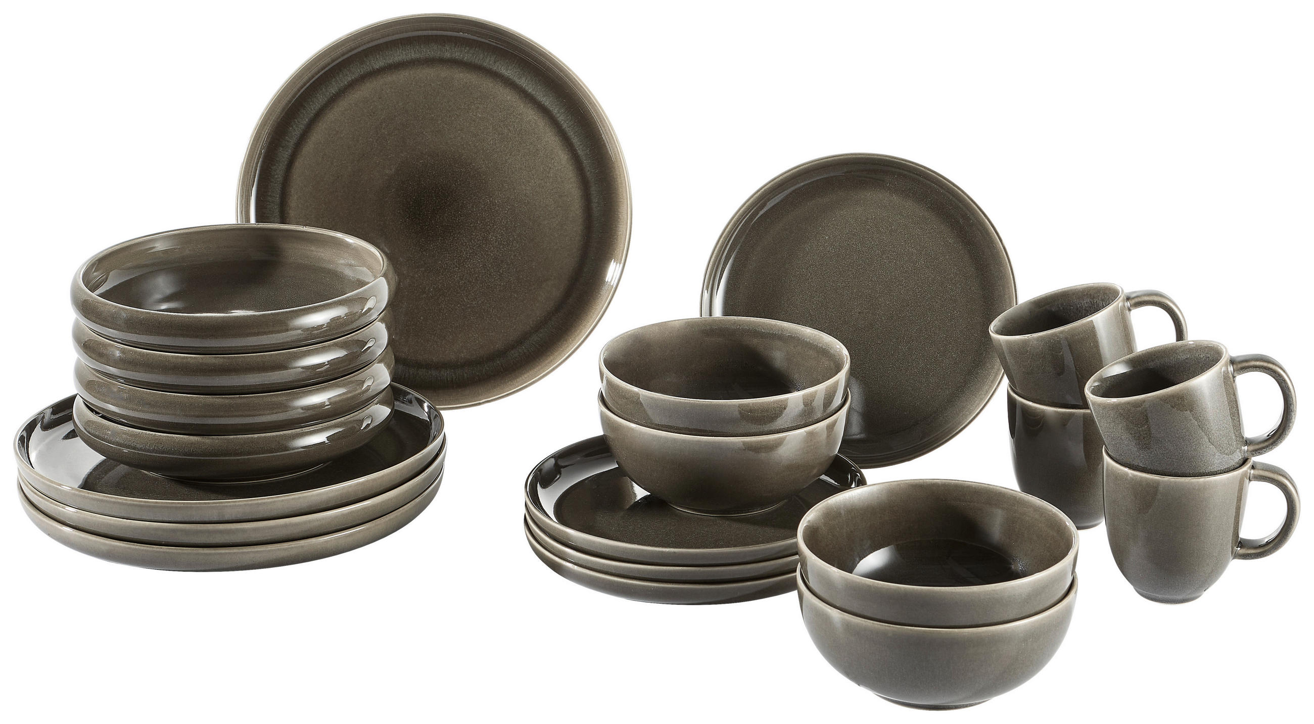 KOMBISERVICE Grau Canju 20-teilig 4 Personen  - Grau, LIFESTYLE, Keramik - Blomus