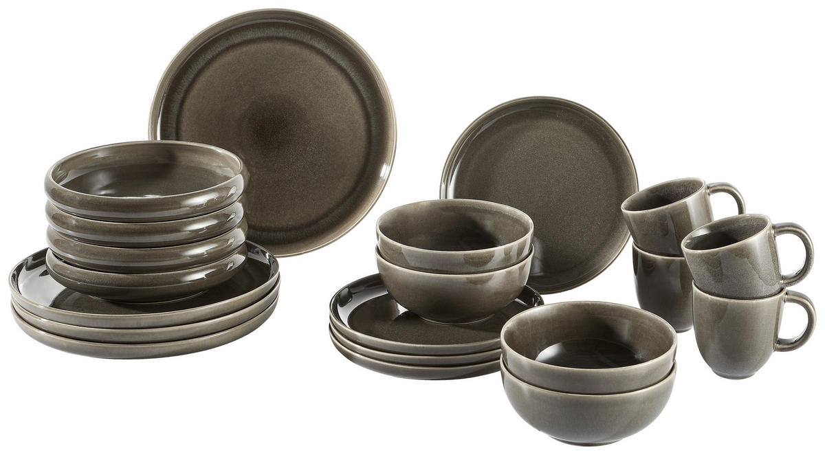 KOMBISERVICE Grau Canju 20-teilig 4 Personen  - Grau, LIFESTYLE, Keramik - Blomus