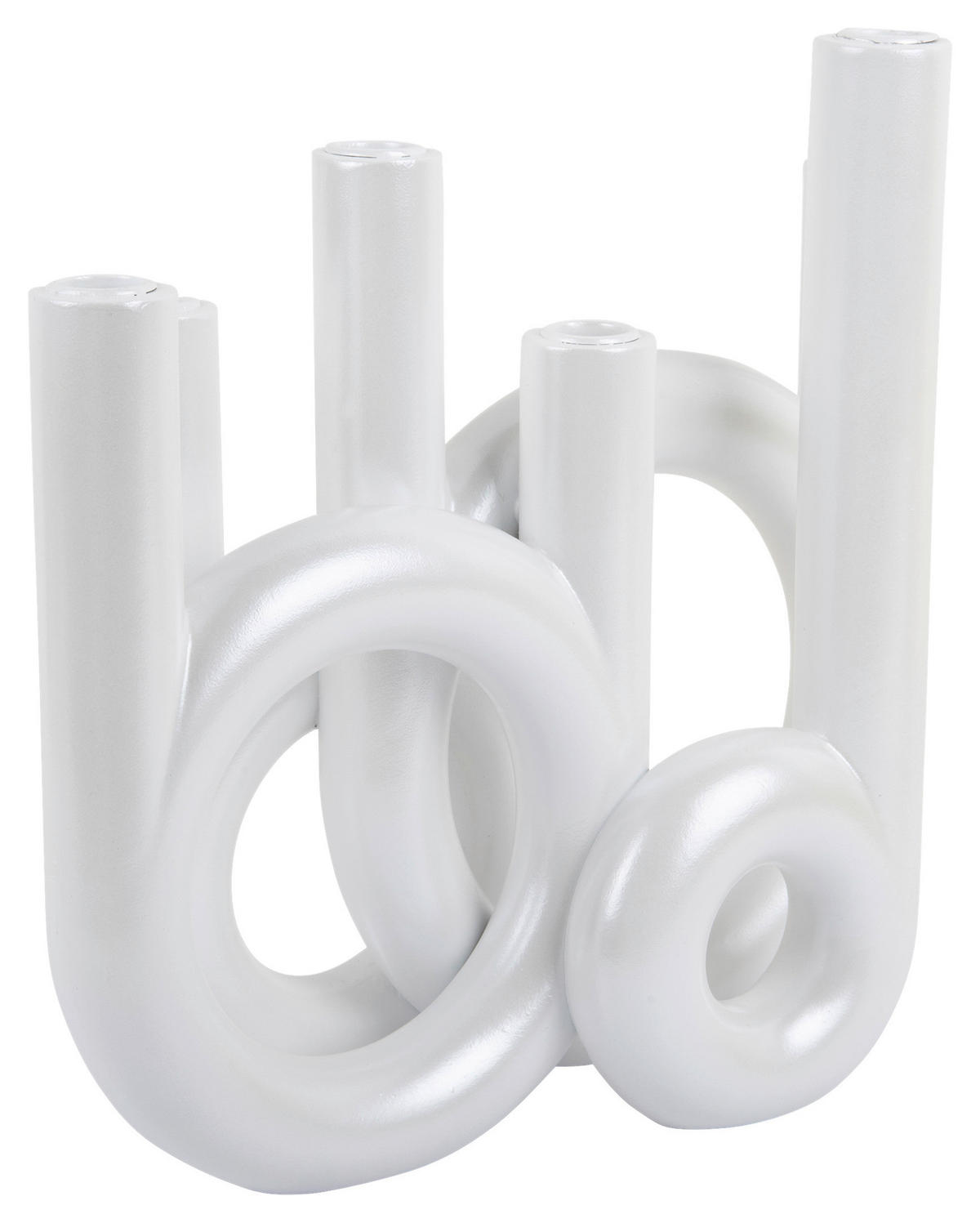 KERZENHALTER - Weiß, Basics, Stein (35/32,5/13,5cm) - Present Time