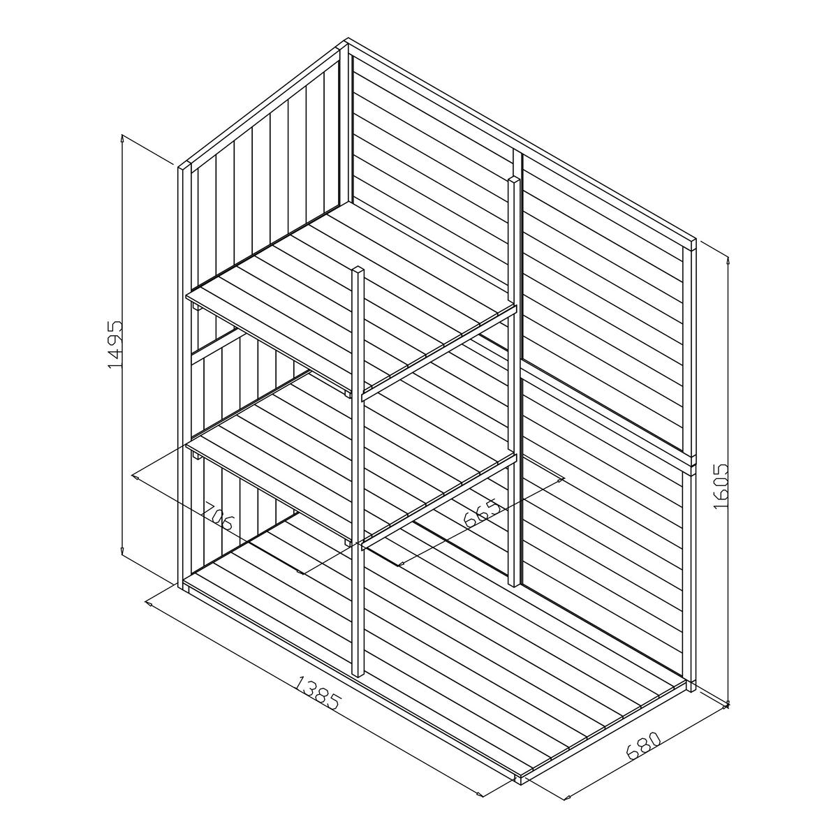 SKŘÍŇKA NA NÁŘADÍ 149/73/164 cm   - hnědá, Basics, dřevo (149/73/164cm) - Ambia Garden