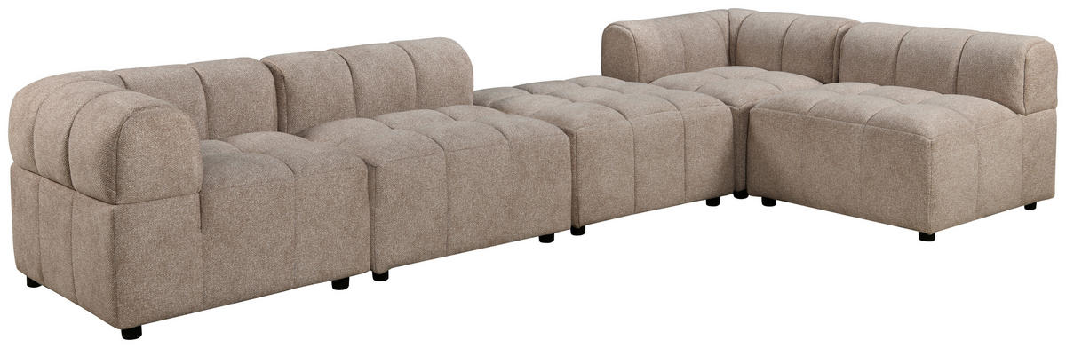 ECKSOFA einzeln stellbar  Beige Struktur  - Beige/Schwarz, Design, Holz/Kunststoff (336/70/168cm) - MID.YOU