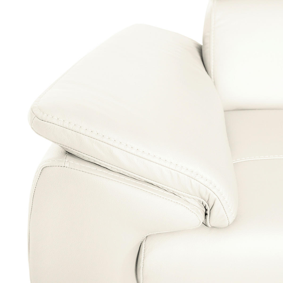 ECKSOFA Weiß Echtleder  - Wengefarben/Weiß, Design, Leder/Holz (265/211cm) - Livetastic