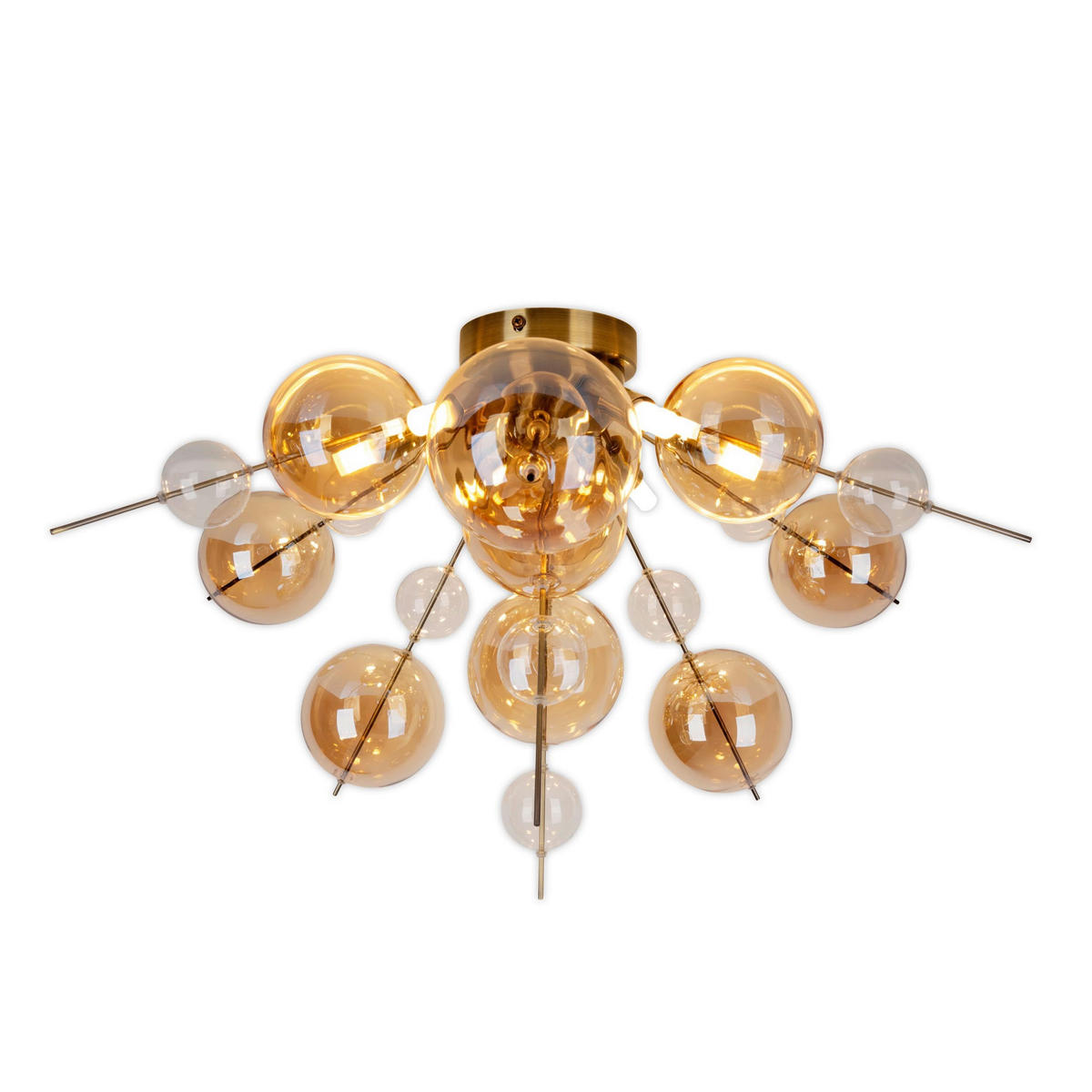 DECKENLEUCHTE Explosion 57/38 cm   - Karamell, Design, Glas/Metall (57/38cm) - Näve