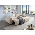 ECKSOFA Beige Flachgewebe Zierkissen, Rückenkissen, Bettkasten, Schlaffunktion, Rücken echt, Liegefläche im Originalstoff  - Beige/Schwarz, KONVENTIONELL, Kunststoff/Textil (250/145cm) - Carryhome