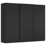 SCHWEBETÜRENSCHRANK 242/223/68 cm 3-türig Schwarz  - Schwarz, KONVENTIONELL, Holzwerkstoff/Metall (242/223/68cm) - Novel