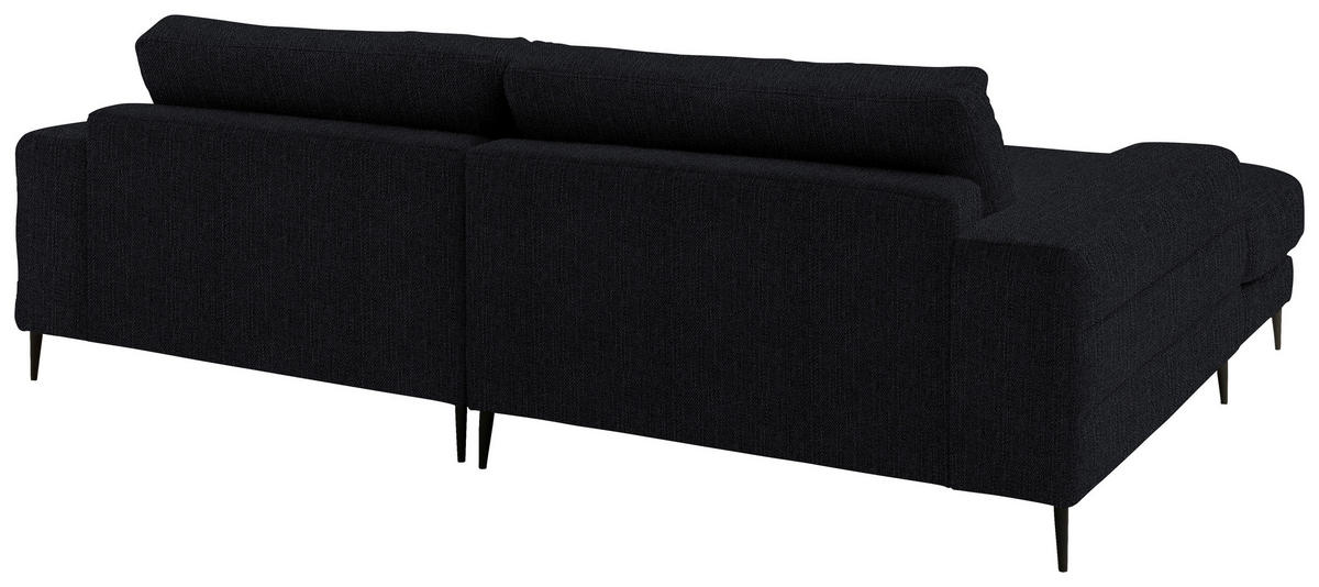 ECKSOFA in Flachgewebe Schwarz  - Schwarz, Design, Textil/Metall (177/253cm) - Dieter Knoll