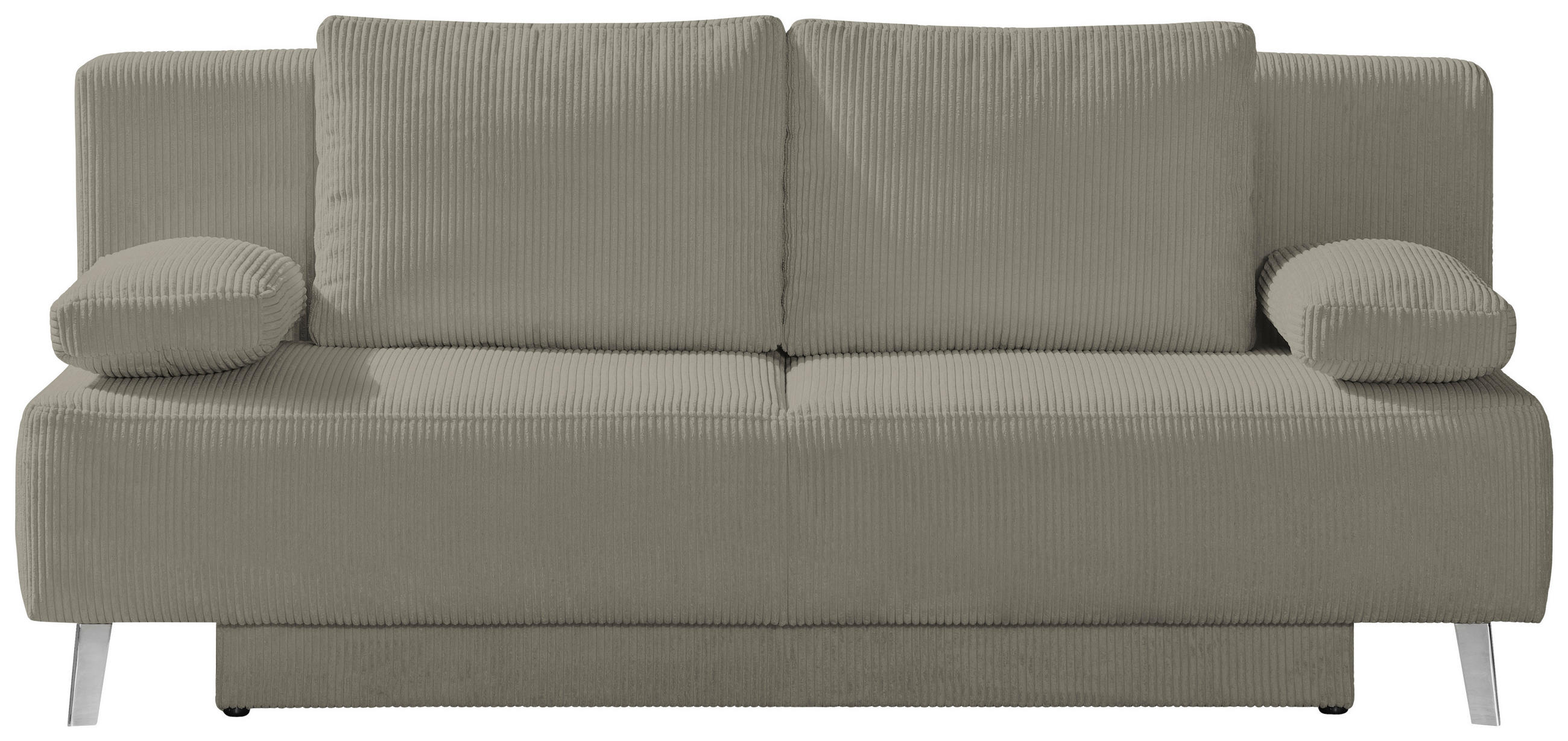 SCHLAFSOFA Cord Taupe  - Taupe, Modern, Textil/Metall (193/85/88cm) - Novel