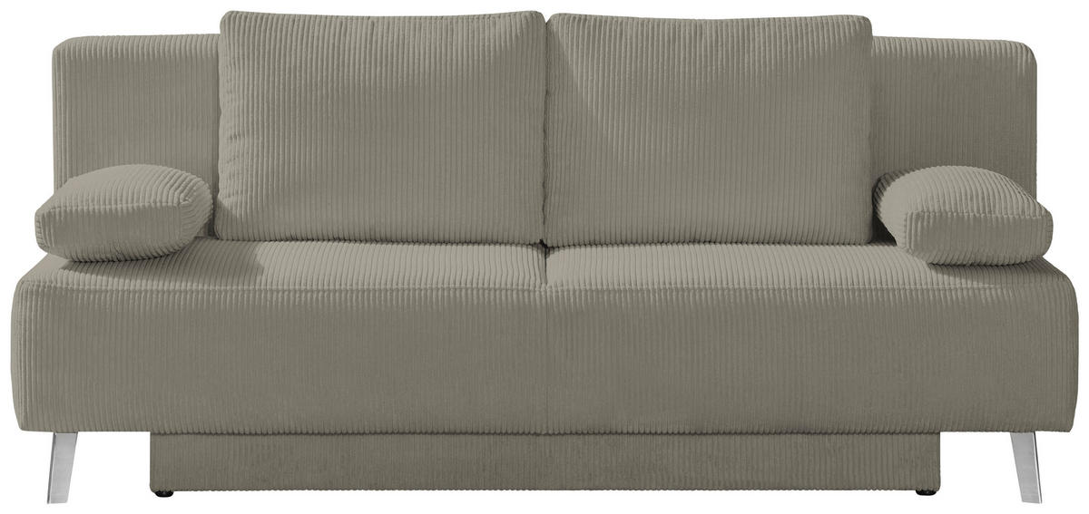 SCHLAFSOFA Cord Taupe  - Taupe, Modern, Textil/Metall (193/85/88cm) - Novel