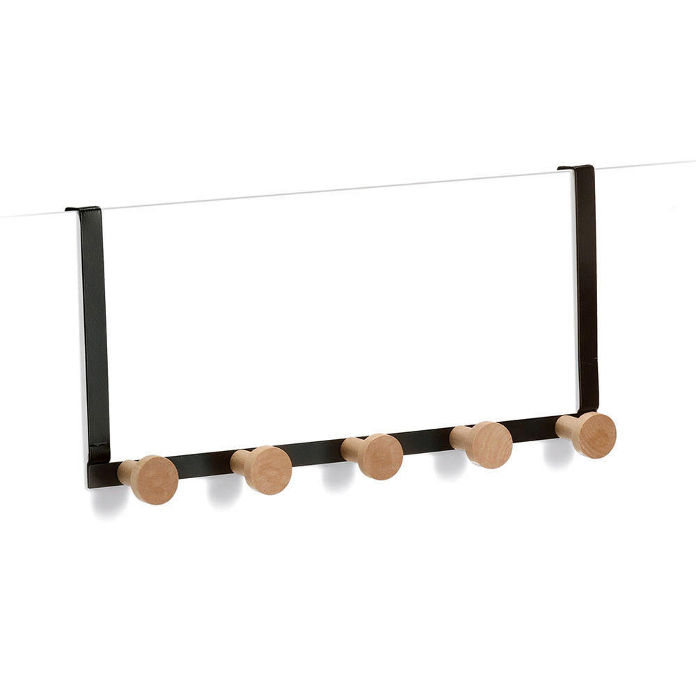 TÜRHAKEN  in Schwarz  - Schwarz, Basics, Holz/Metall (37,5/8/18cm) - Zeller Present