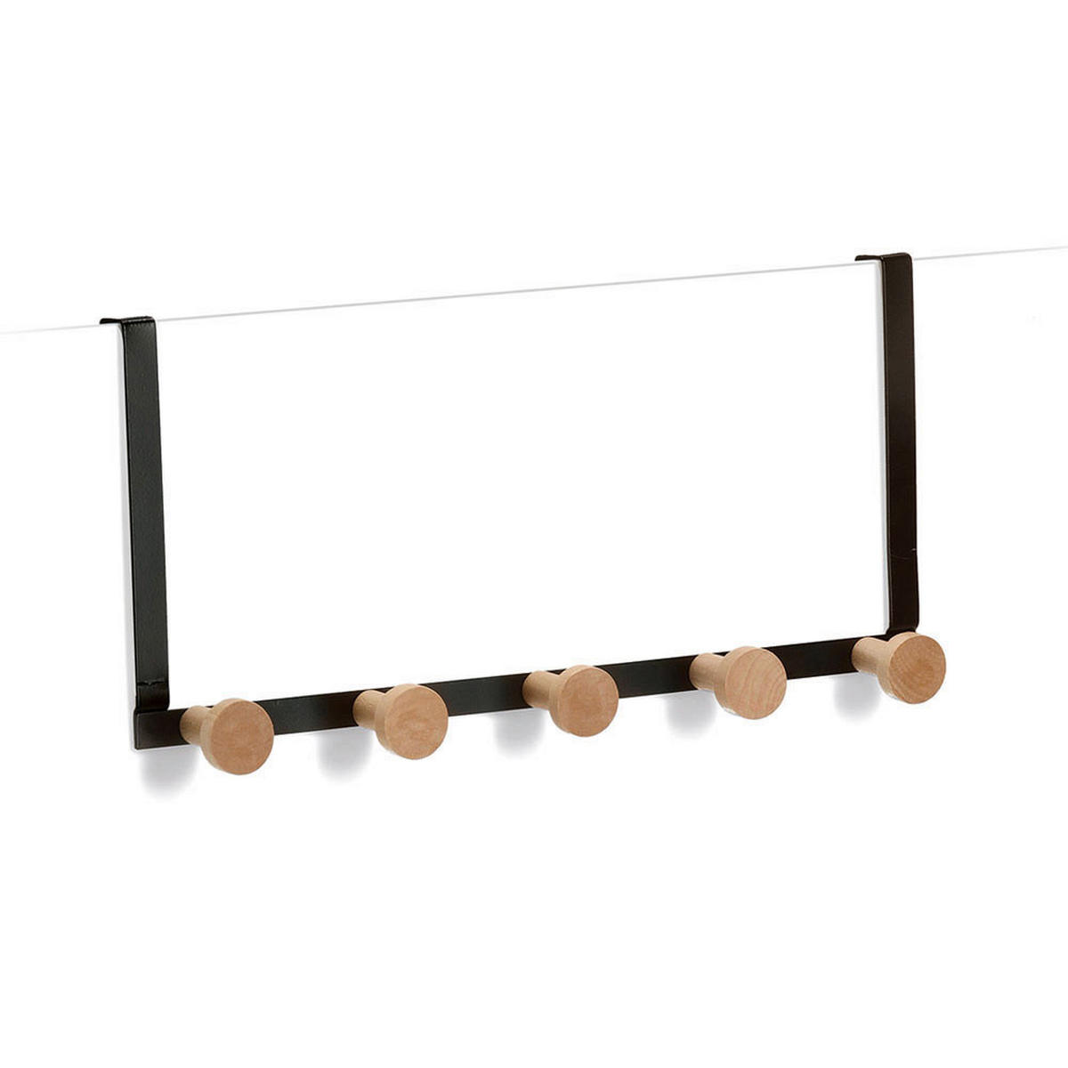 TÜRHAKEN  in Schwarz  - Schwarz, Basics, Holz/Metall (37,5/8/18cm) - Zeller Present