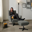 SESSEL in Teddystoff Grau  - Schwarz/Grau, Design, Textil/Metall (60/94/86cm) - Dieter Knoll