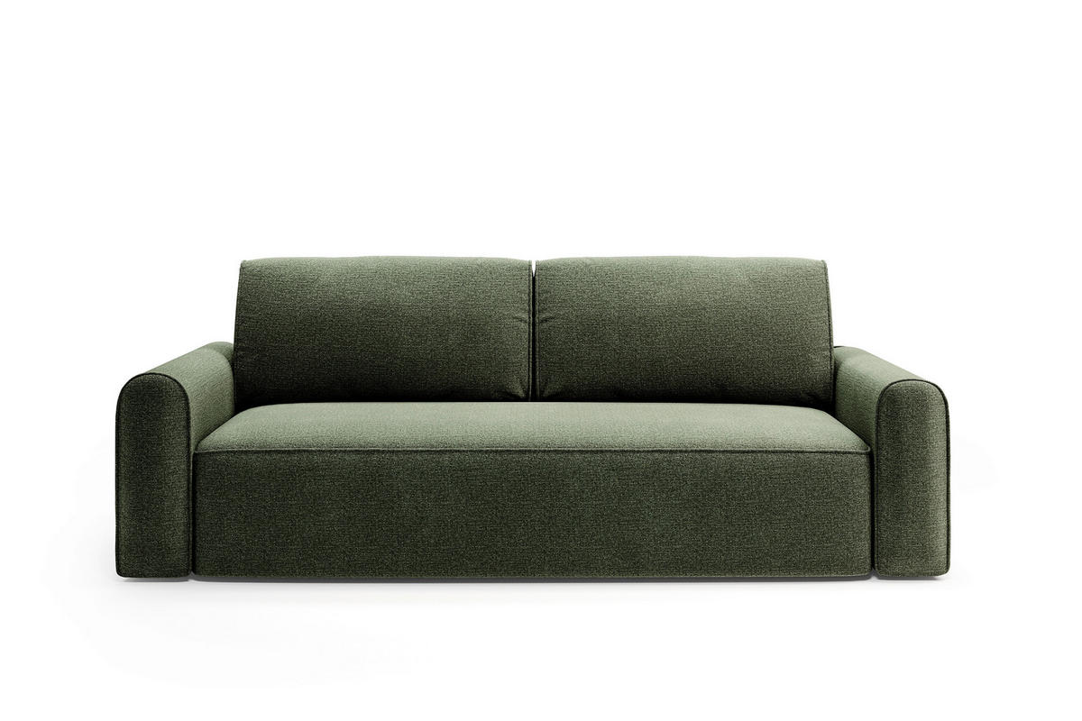 SCHLAFSOFA Chenille Grün  - Schwarz/Grün, Modern, Holz/Holzwerkstoff (240/92/103cm) - Livetastic